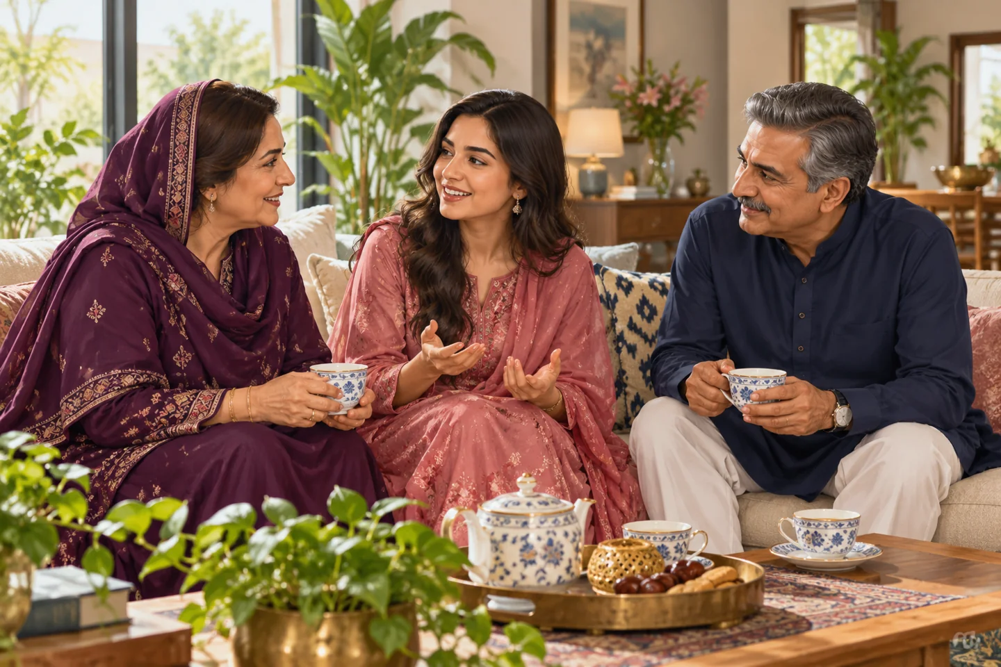 Illustrative family receiving matchmaking guidance