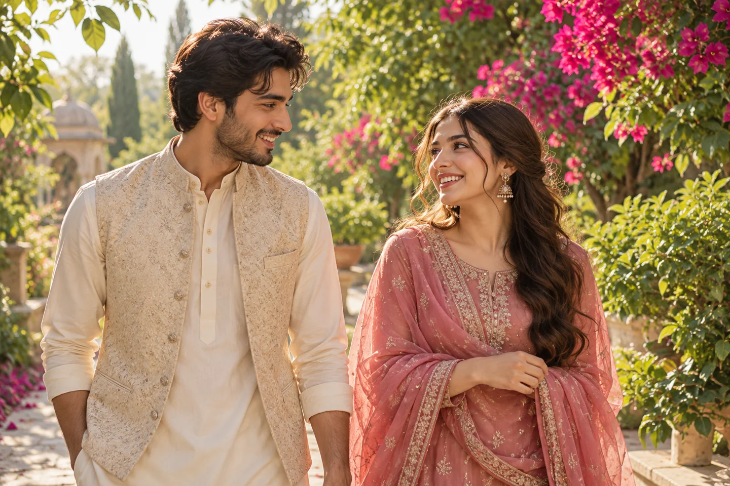 Illustrative couple celebrating a new beginning